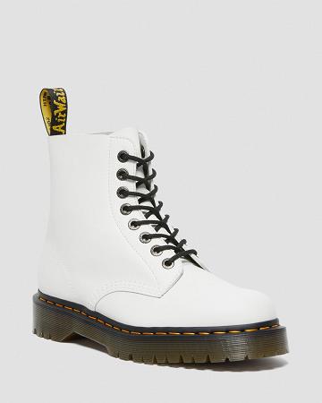 Men's Dr Martens 1460 Pascal Bex Pisa Leather Lace Up Boots White | AU 526UZG